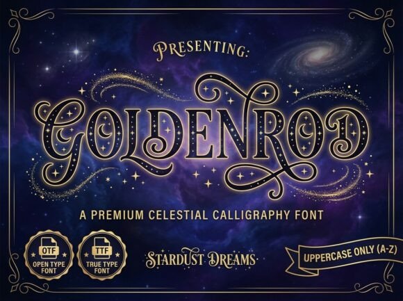 Goldenrod: An Enchanting Display Typeface for Mystical Designs