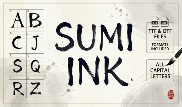 Unleashing Dynamic Typography with the Sumi Ink Brush Font